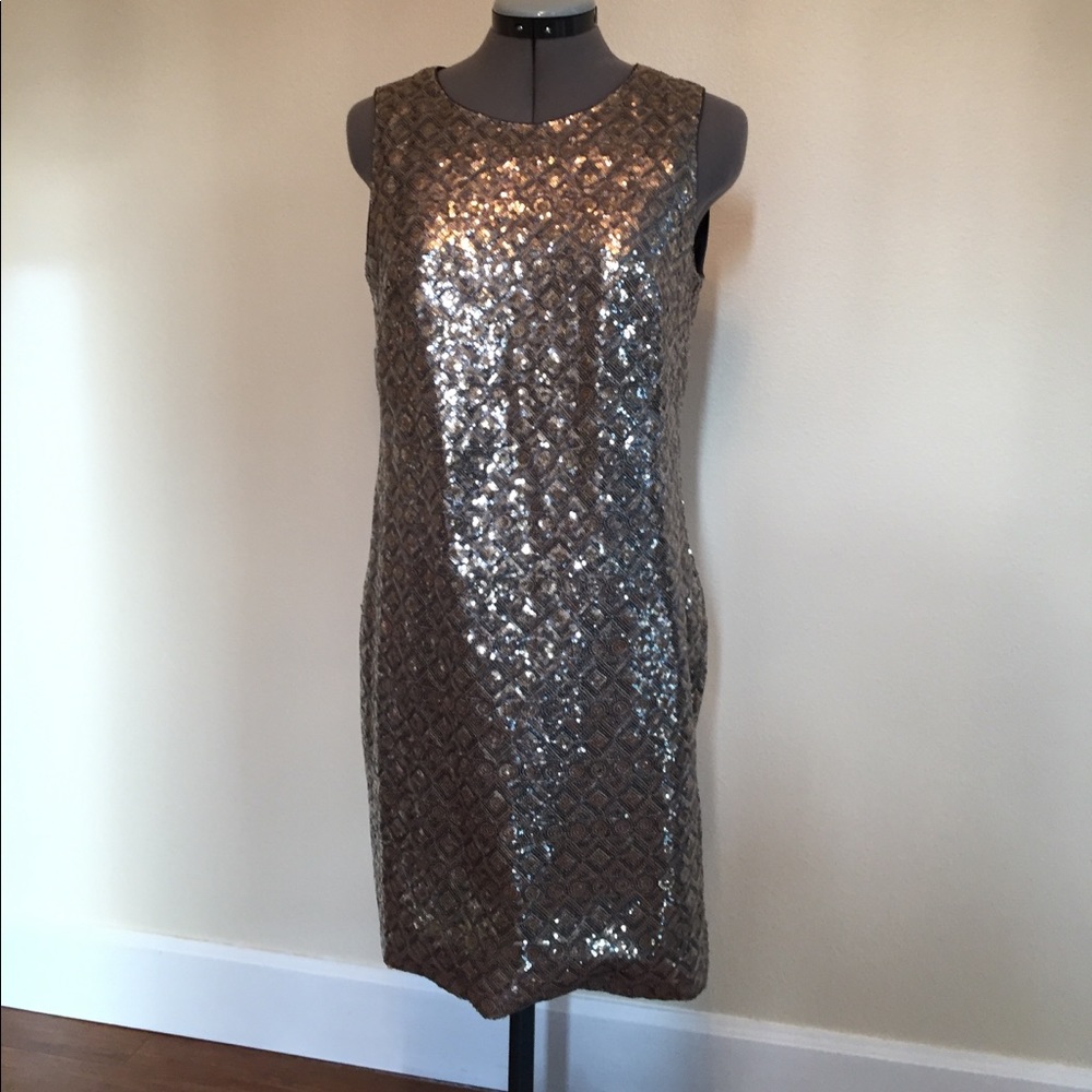 Gold & Silver Sequined Cocktail Dress